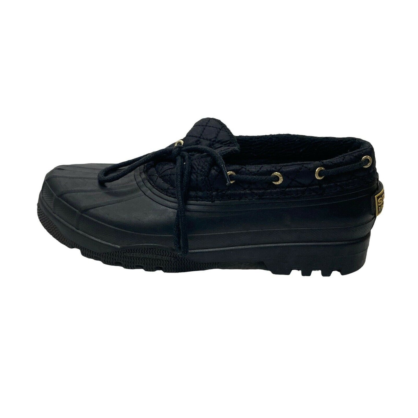 Sperry Top-sider Duckling STS95272 Black Lined Rubber Duck Shoe Women's Size 7
