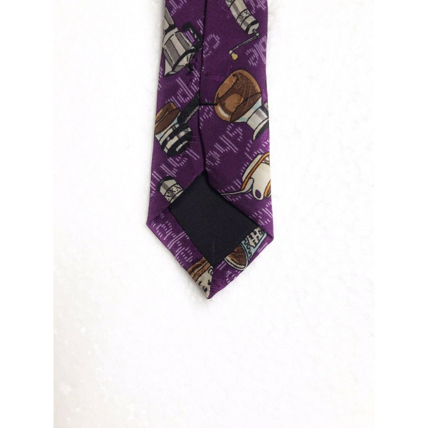 Nicole Miller Coffee Cappecino Americano Decaf Vintage Novelty Tie Necktie Silk