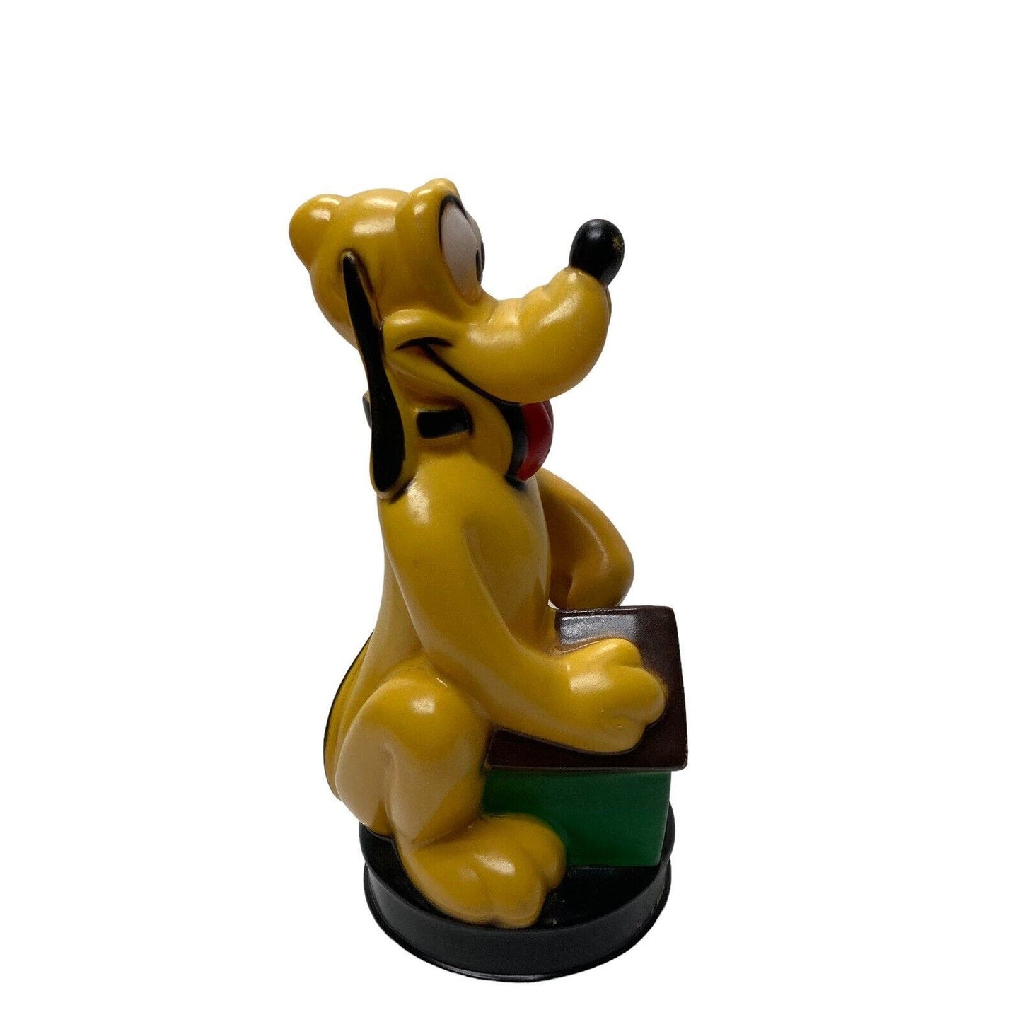 Vintage Disney Pluto Plastic Dog House Coin Bank Movable Arm