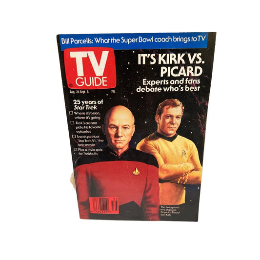 Tv Guide August 31-September 9 1991 Kirk Vs Picard Star Trek 25 Anniversary Magazine