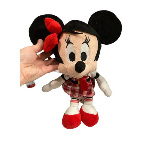Disney Parks Minnie Mouse Nerd Plush Stuffed Toy Hipster School Girl 12"