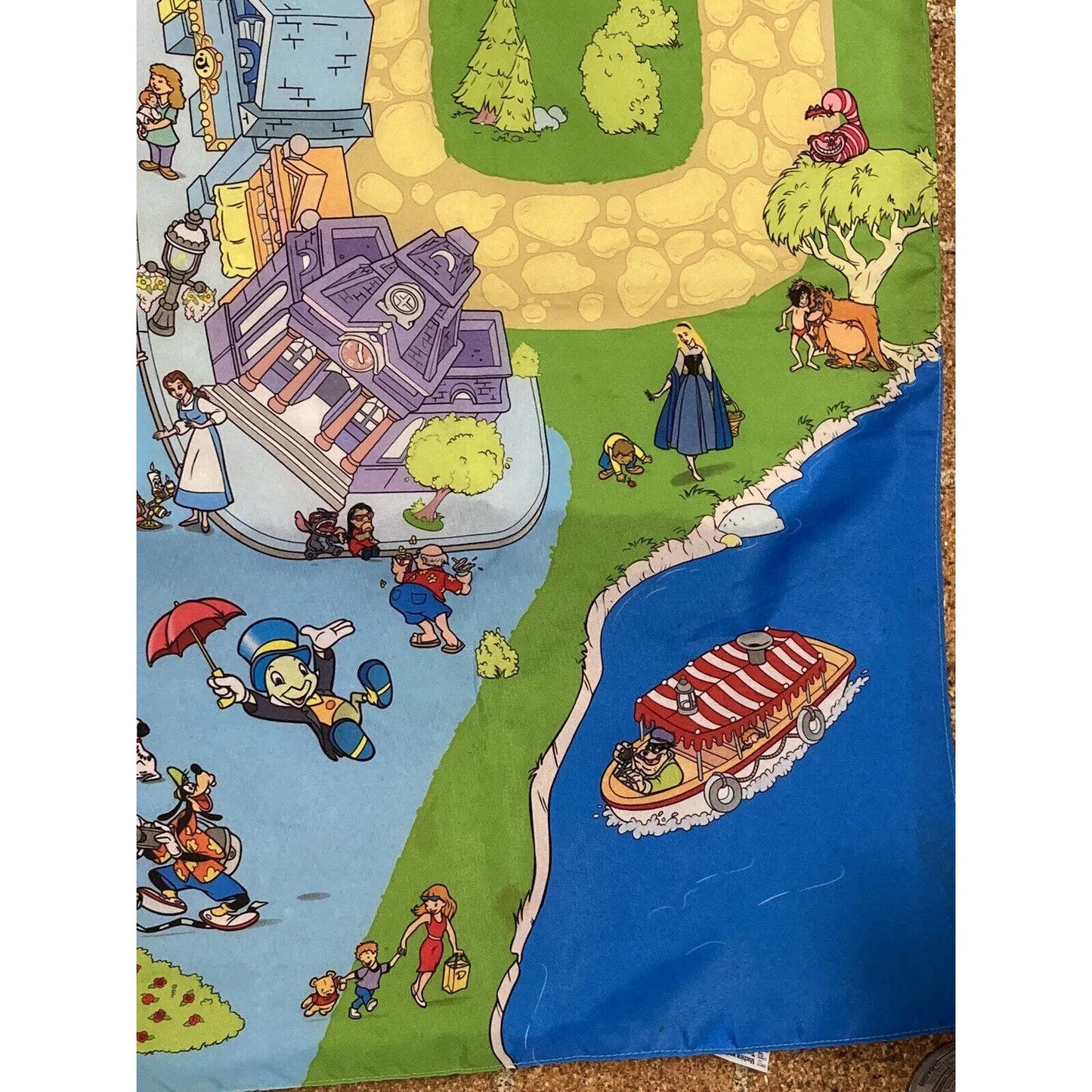 Disney Theme Parks Play Mat #6917 2003 Hasbro Wall Decor Poster Flag 36x56"