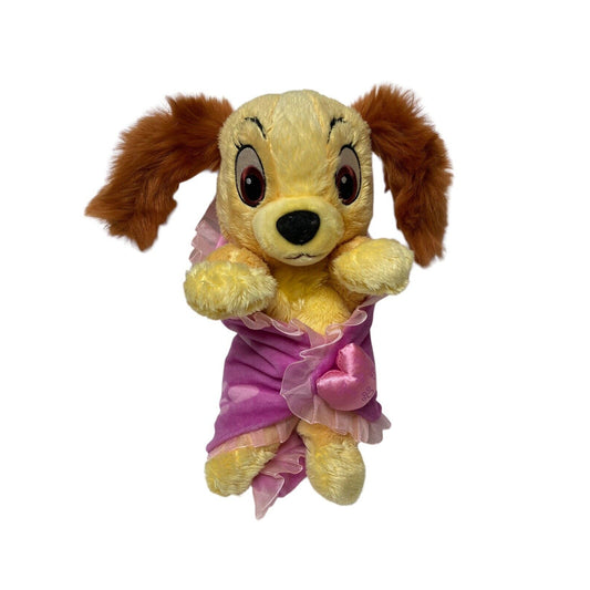 Disney Parks Babies Lady And The Tramp Stuffed Plush Animal Toy With Blanket