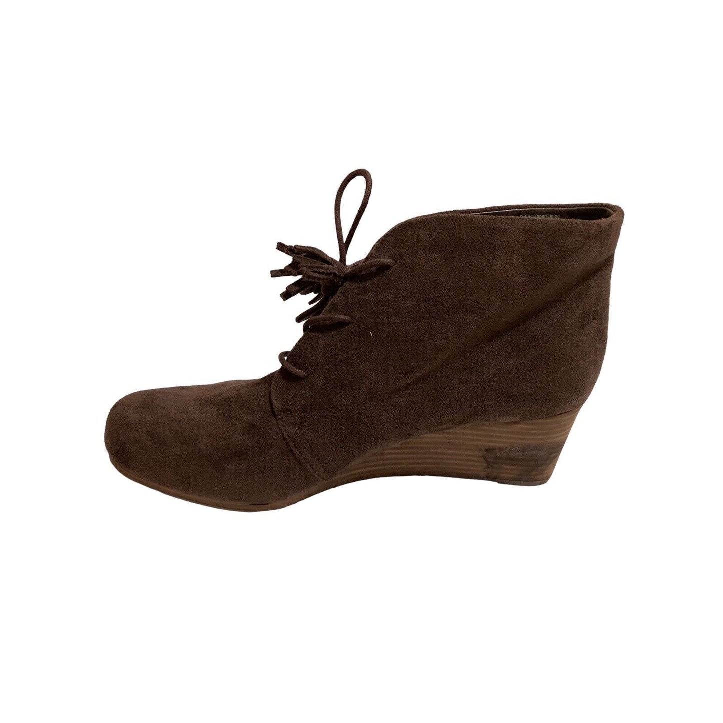 Dr Scholls Dakota Wedge Brown Ankle Boots Size 11 Suede Lace Up