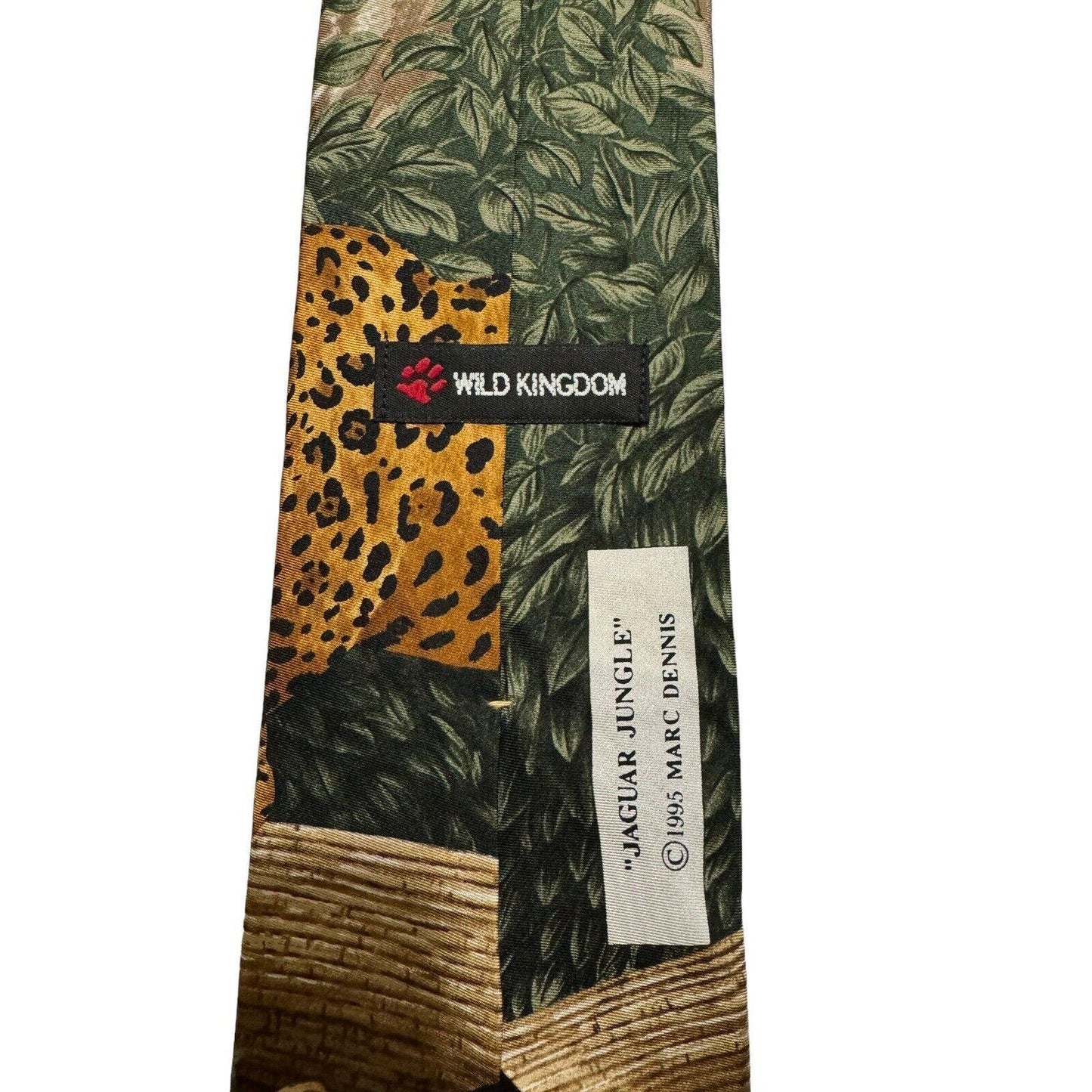 Wild Kingdom Jaguar Jungle 1995 Vintage Novelty Necktie 100% Silk