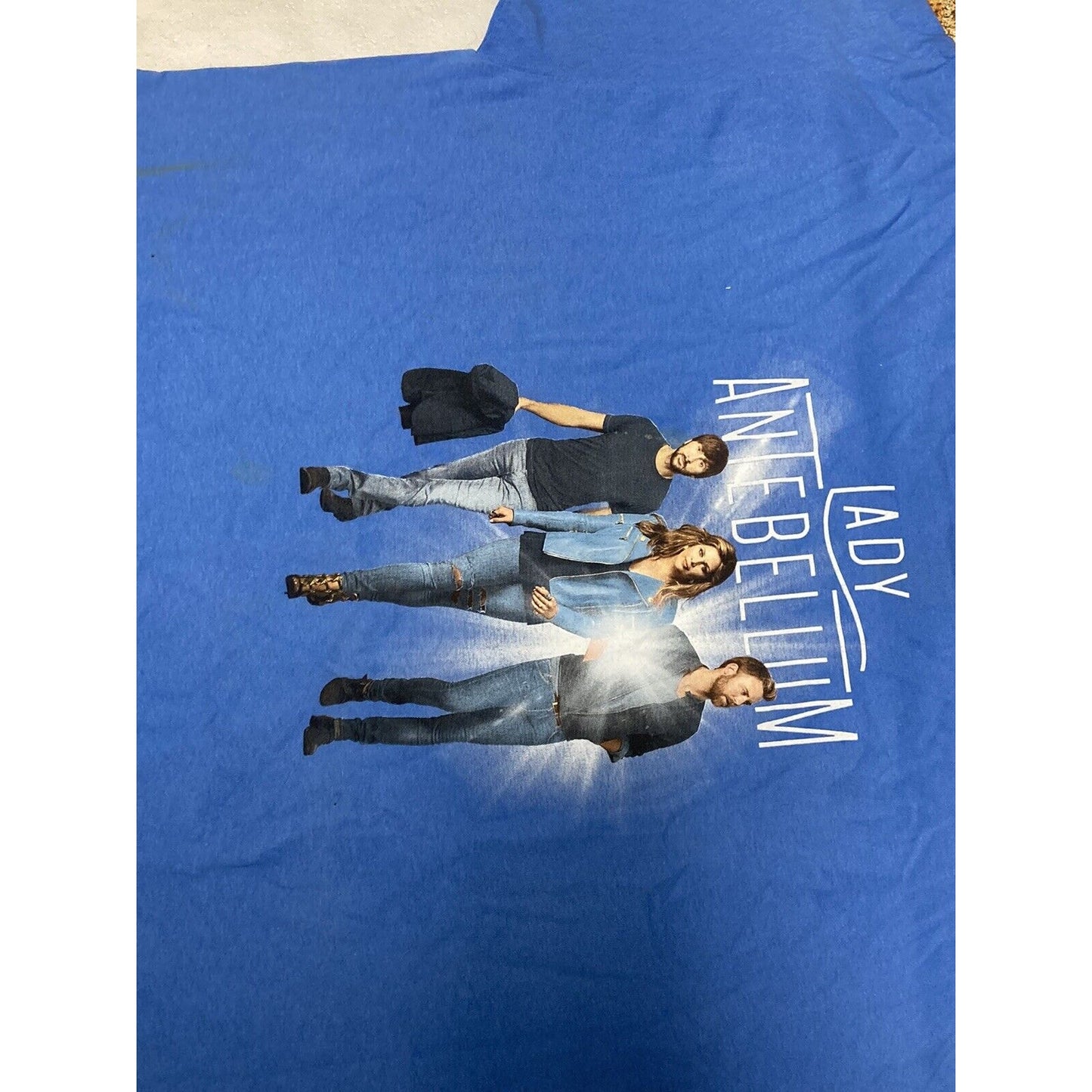 Lady Antebellum Wheels Up 2015 Concert Tour Dates Shirt Blue Has Stains XL