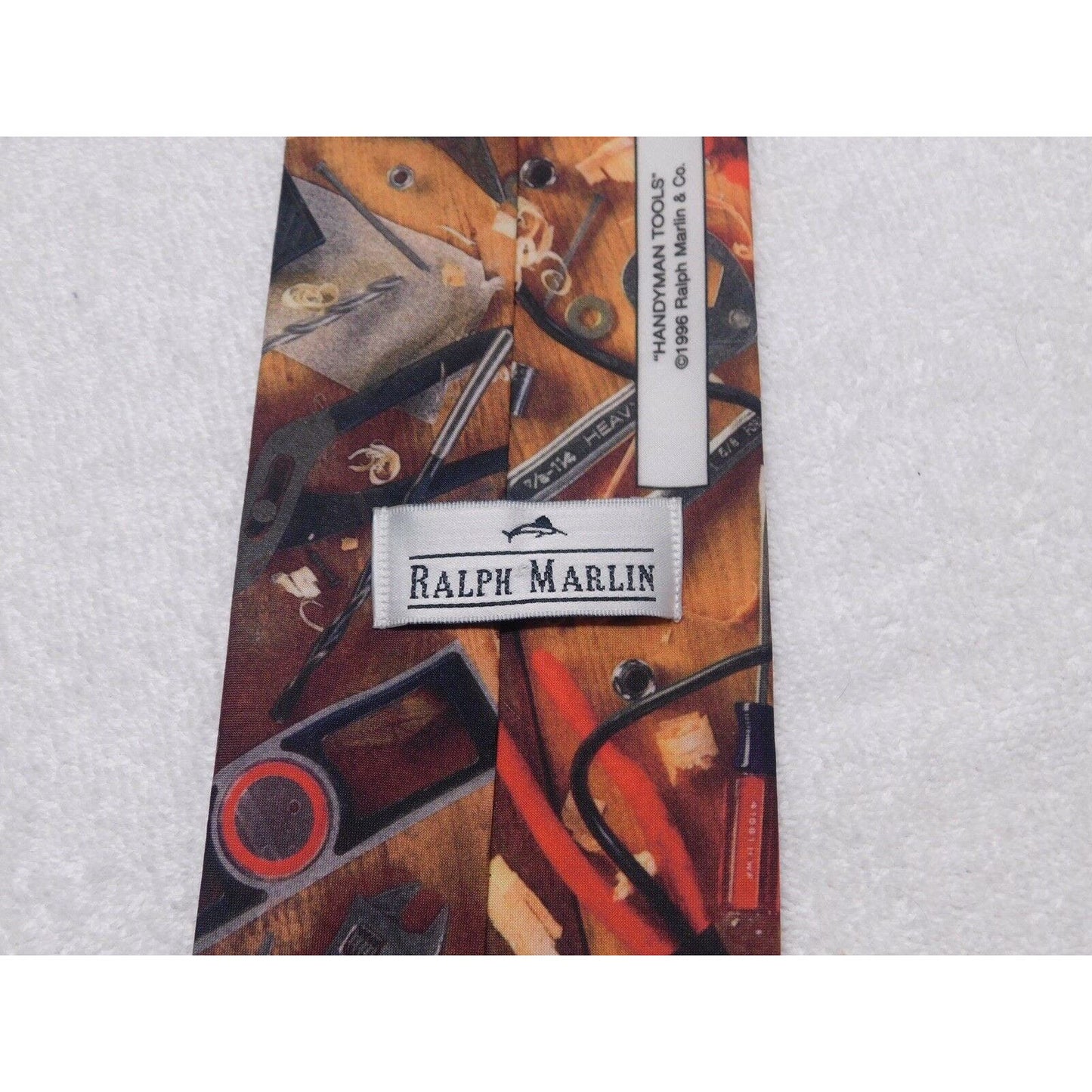 vintage 1996 Ralph Marlin "Handyman Tools" Men's Necktie Tie Polyester
