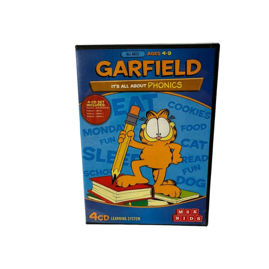 Garfield: It's All About Phonics (4 CD Rom Set) Vintage 2004 Windows 98 M2K Kids