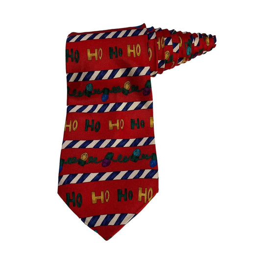 Save The Children Christmas Calamity By George Age 8 Ho Ho Ho Necktie 100% Silk