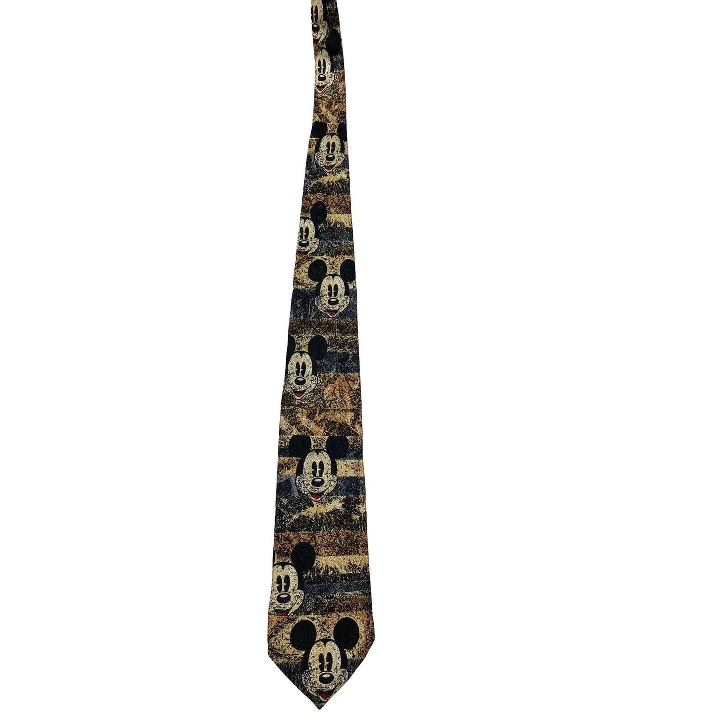 Disney Mickey & Co Tie Rack Mickey Mouse Vintage Novelty Necktie 100% Silk