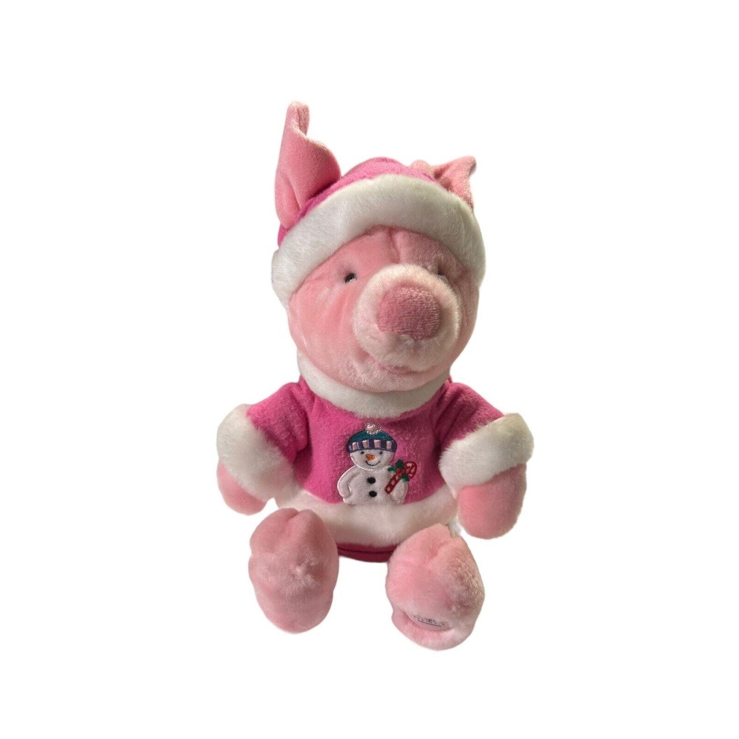 Disney Store Exclusive Christmas Piglet Holiday Snowman Sweater Plush 10”
