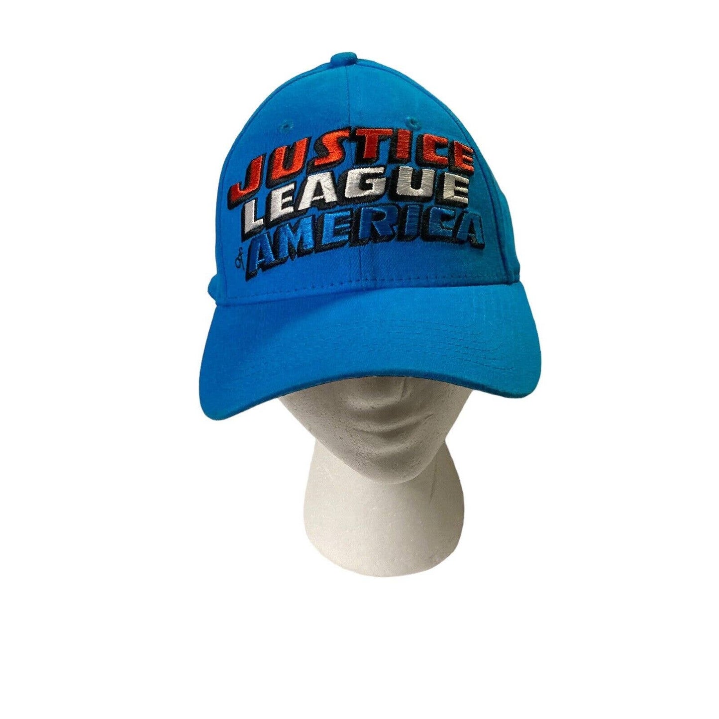 Dc Comics Justice League Of America Embroidered Fitted Hat Cap Blue