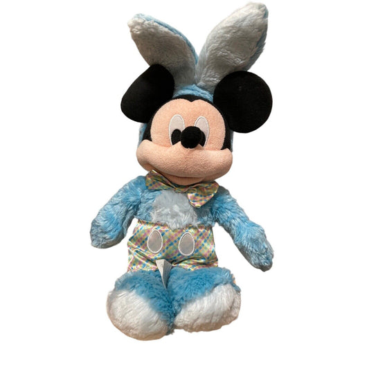 Disney Mickey Mouse Easter Bunny Blue Stuffed Animal Plush 2019 14”