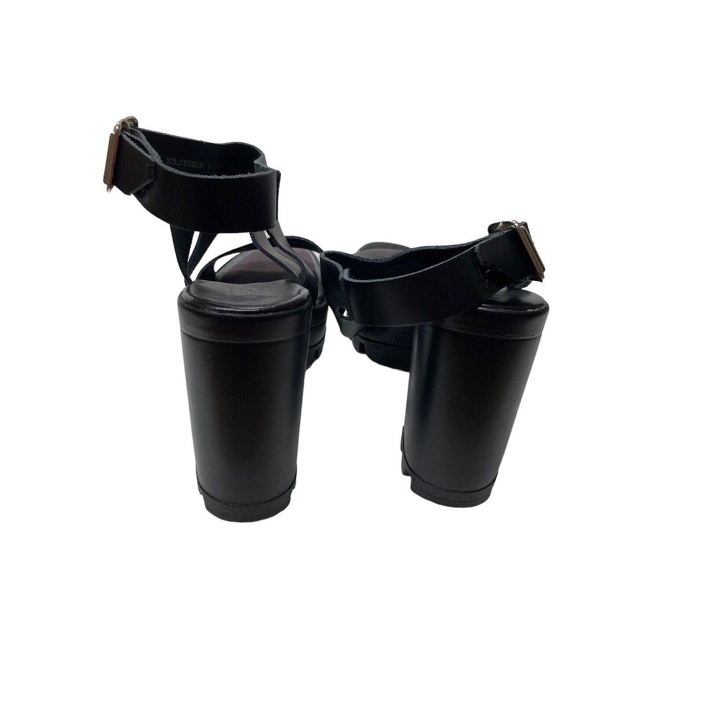 Topshop Y2K Wedge Chunky Platform Sandals Open Toe Black Size 40 USA 8