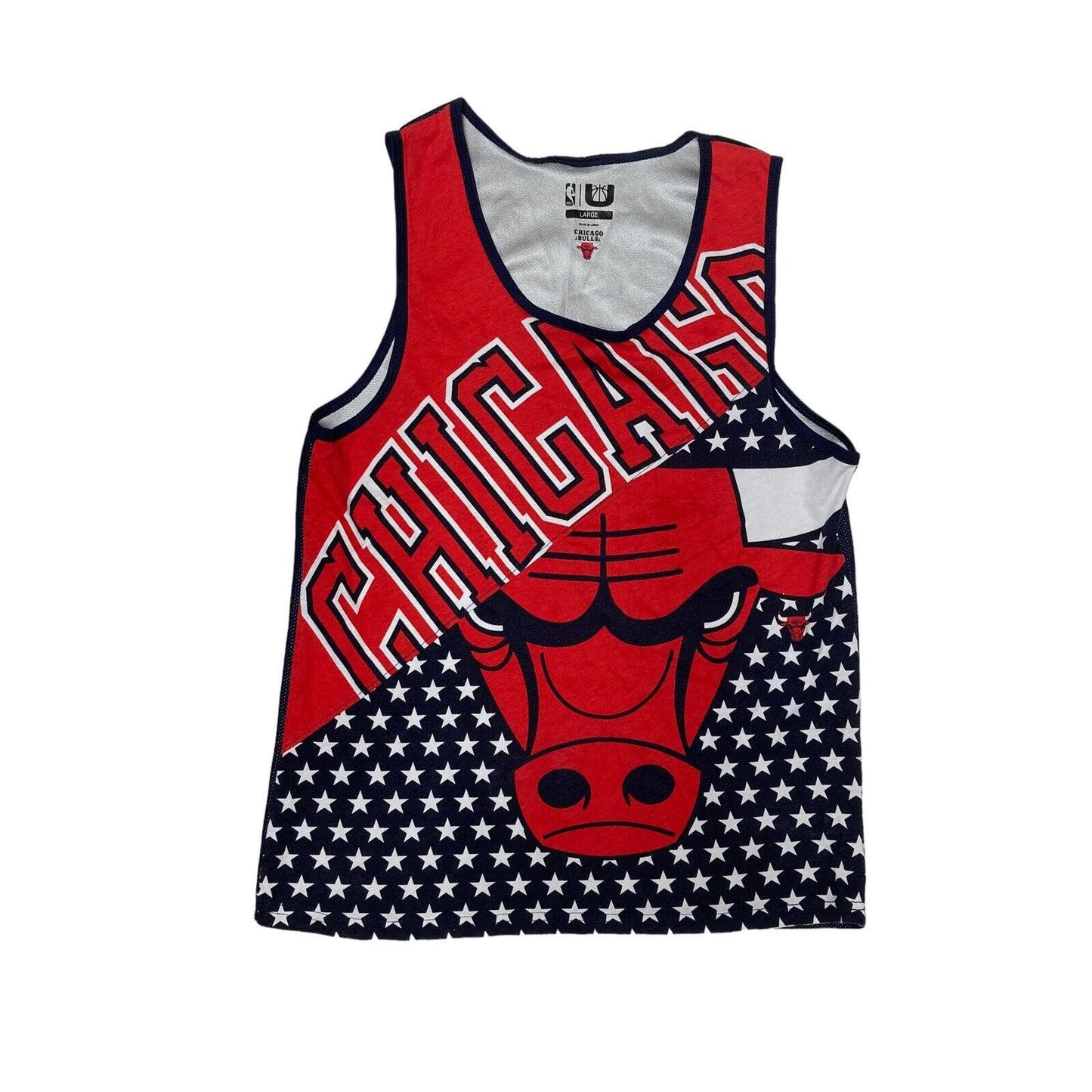 RARE NBA Chicago Bulls Red White & Blue Tank Top Practice Jersey Mens Large