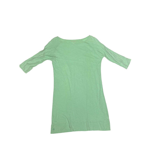 Lilly Pulitzer Dress XS Green Shift Mini Pima Cotton Elbow Sleeve Dolman