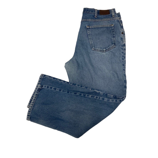 LL Bean Natural Fit Distressed Medium Wash Denim Jeans Size 35x29 105731