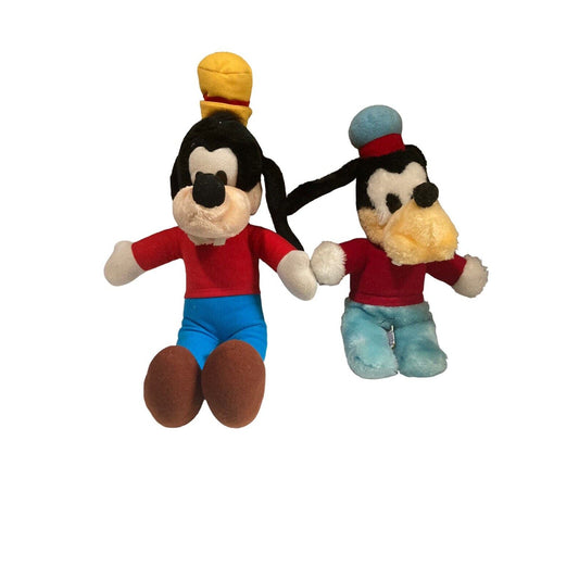 Lot of 2 Walt Disney Goofy Stuffed Animal Plushes Stuffie 16” 11” Vintage