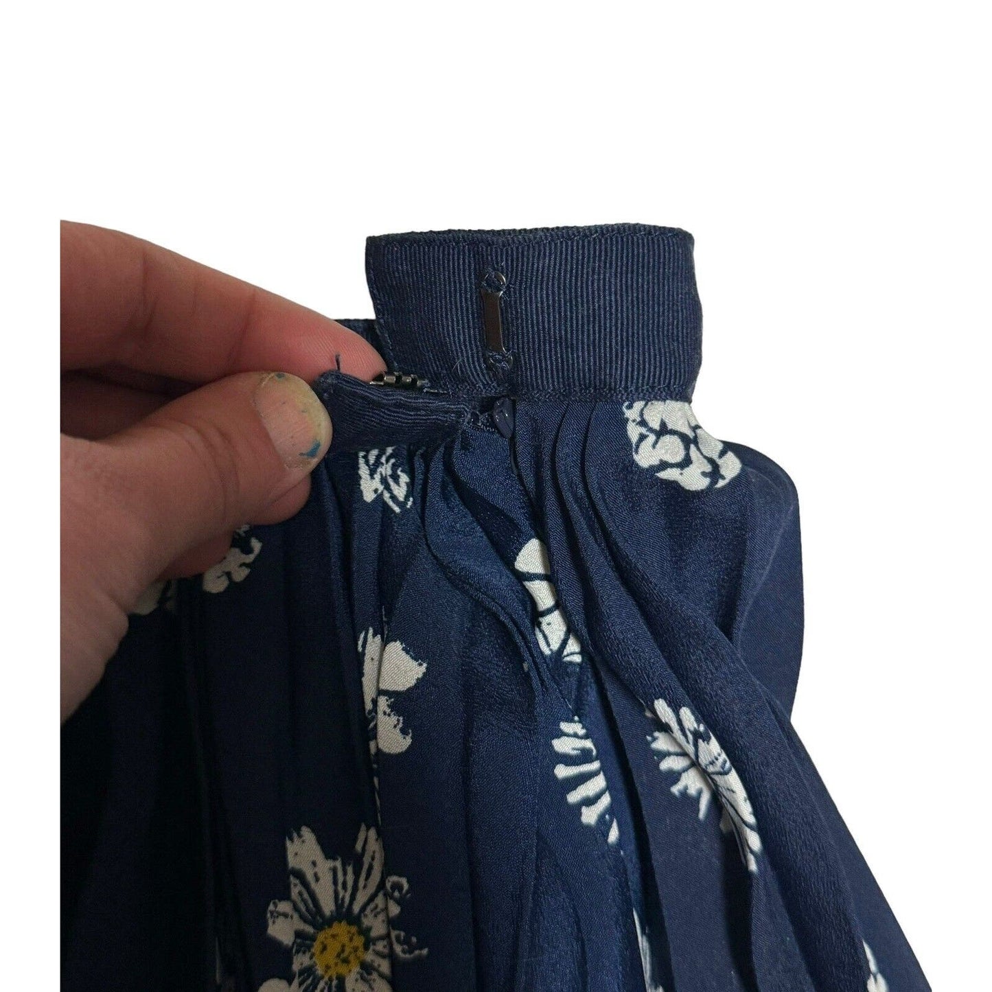 Jason Wu for Target Navy Blue Floral DAISY Pleated Accordion Skirt Women's Sz 6