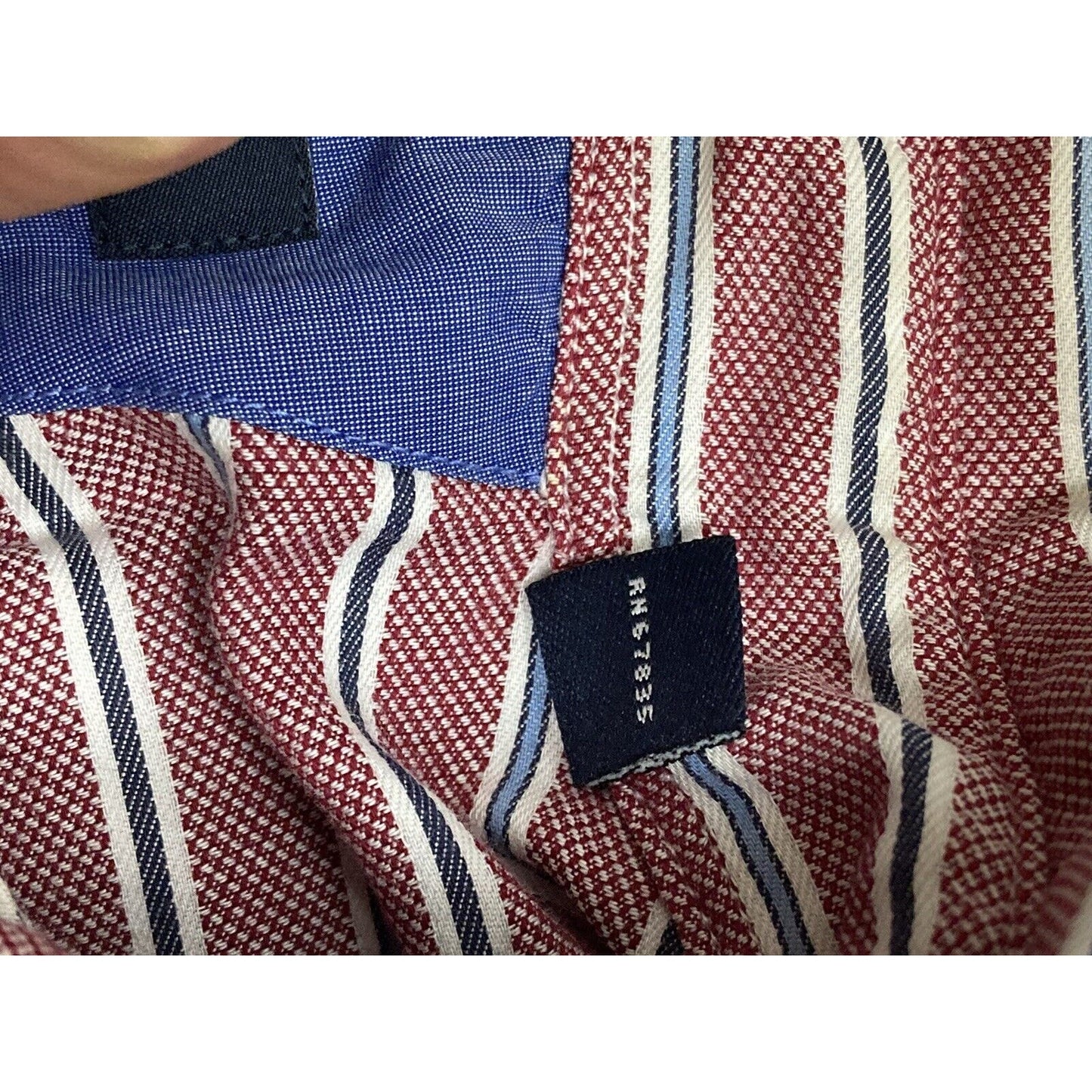 Nautica Mens Pink Blue Striped Button Down Shirt XL