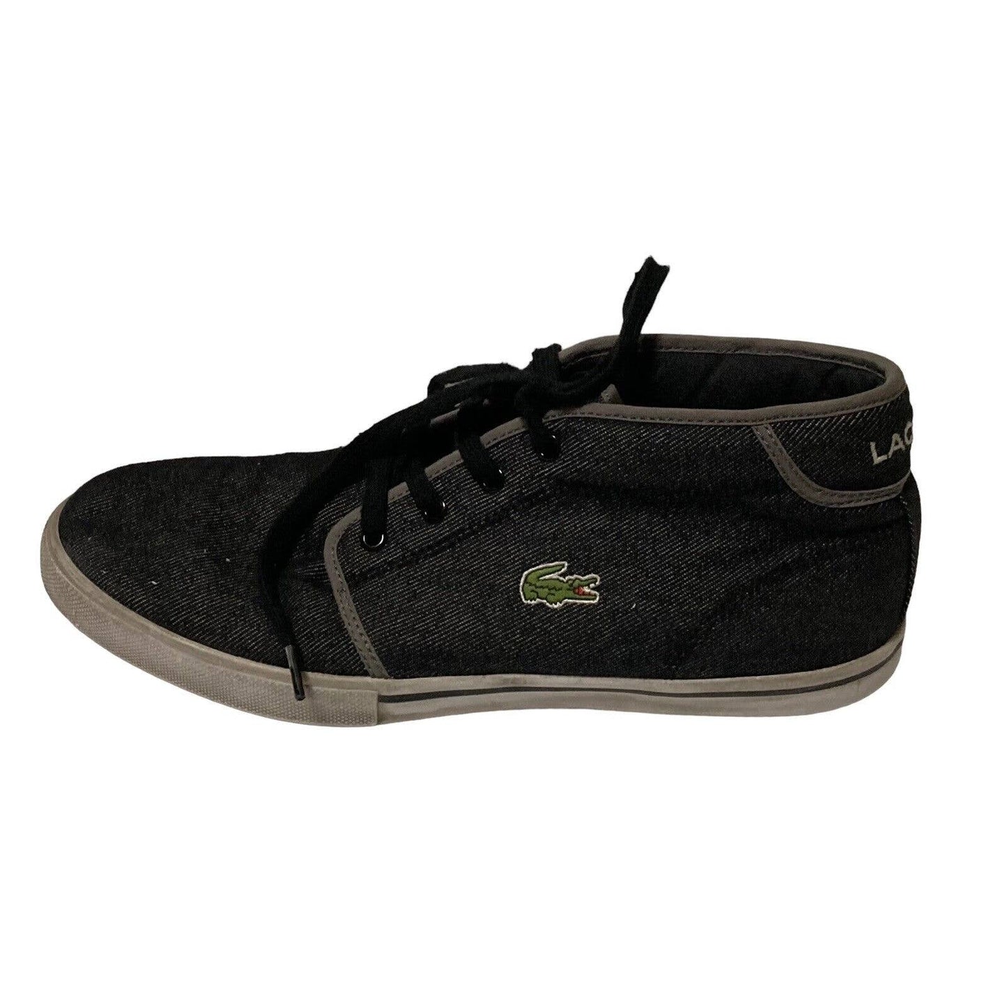 Lacoste Ampthill TK Sneakers Mens 8.5M Dark Gray Canvas Casual Hi Top Shoes