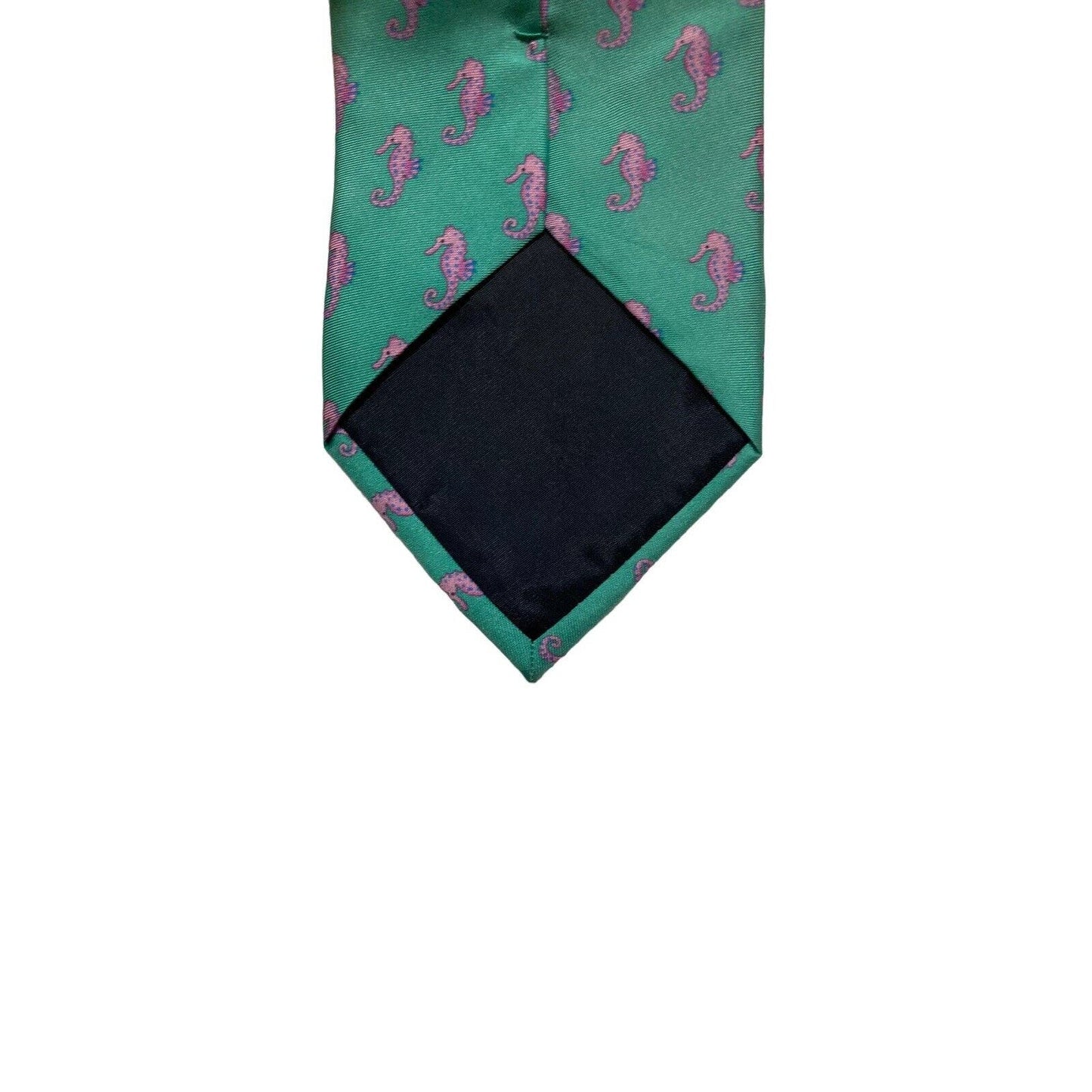 Alynn Neckwear Seahorse Green Pink Vintage Novelty Necktie 100% Silk