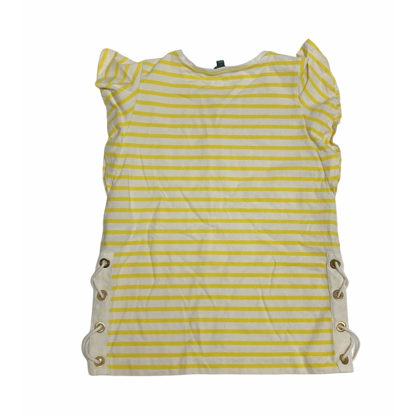 Lauren Ralph Lauren Striped Cotton Flutter-Sleeve T-Shirt Size Small