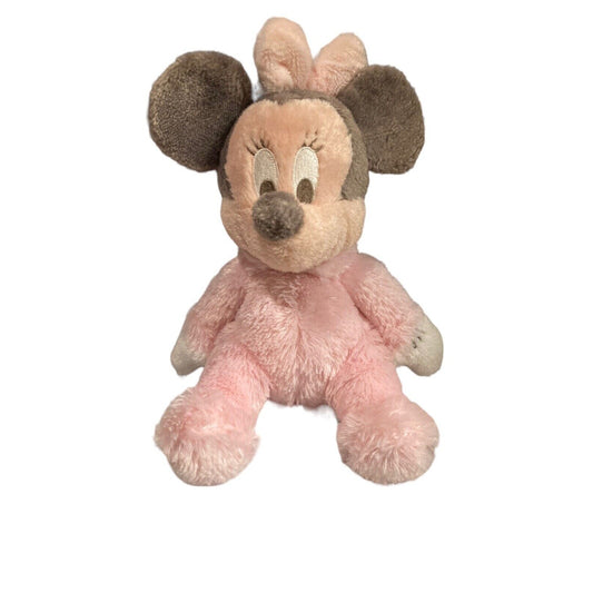 Disney Parks Soft Pink Baby MINNIE MOUSE Rattle Chime Stuffed Plush 11" Toy