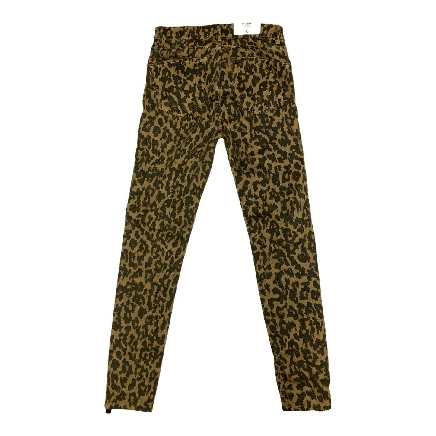 ZARA Woman Leopard Jeans Animal Print Skinny Red Velvet Stripe Size 4