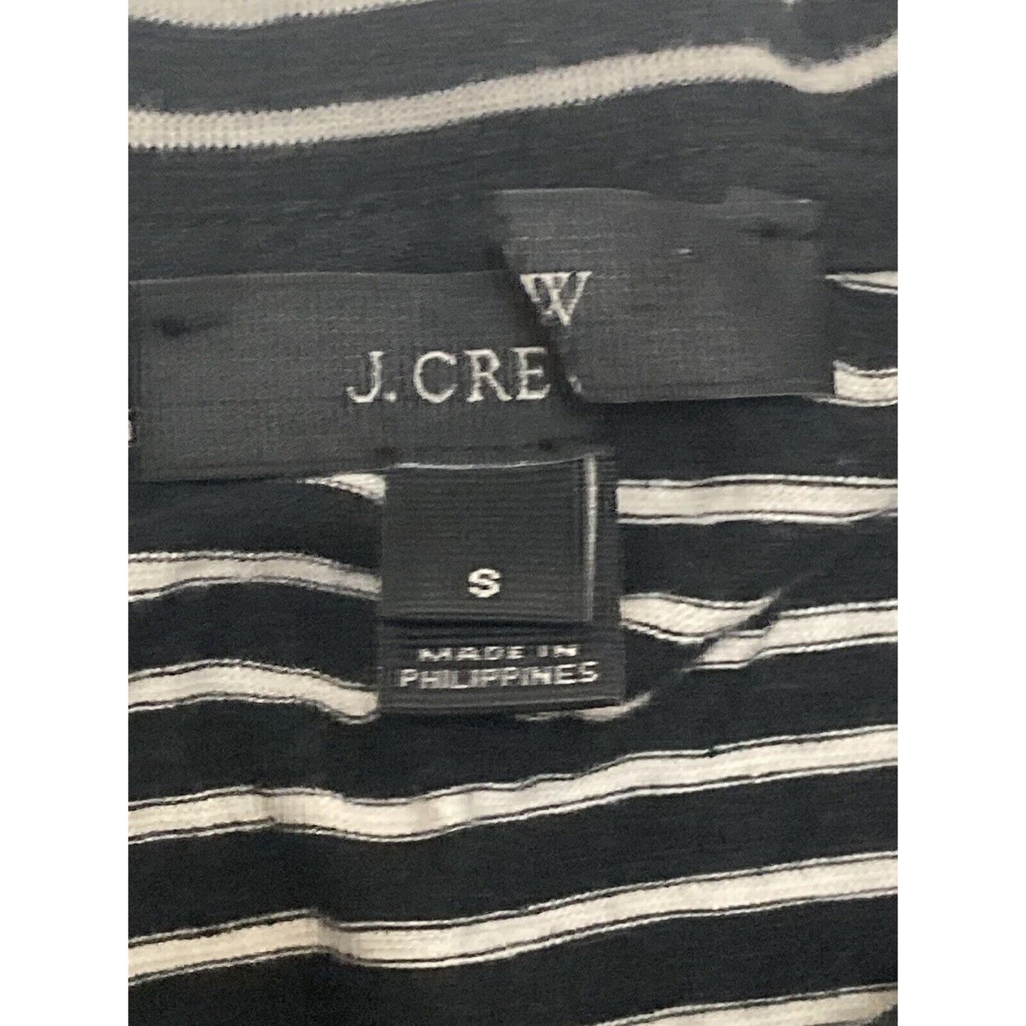 J.CREW Ruffle Hem Tank Striped Sleeveless Top C2929 Size Small Black White