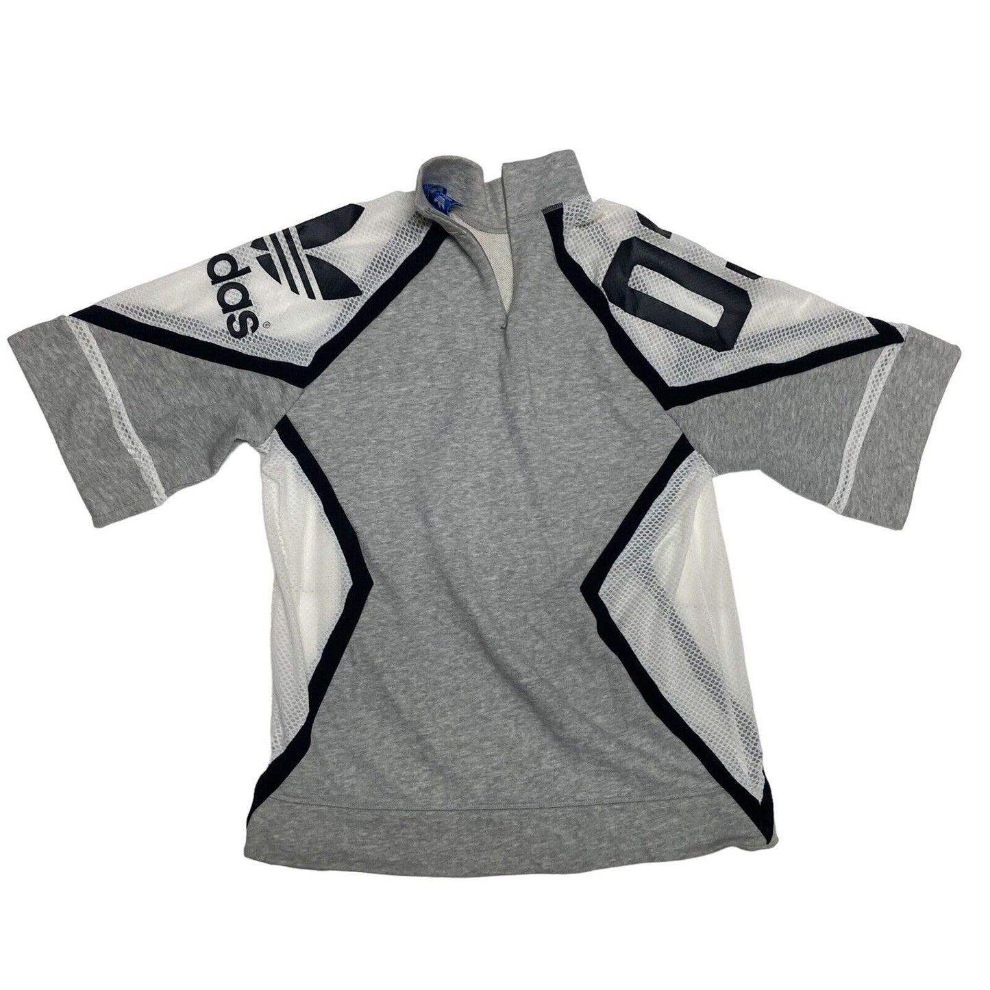 Adidas Originals High Neck Basketball Short Sleeve Mesh Shirt Medium