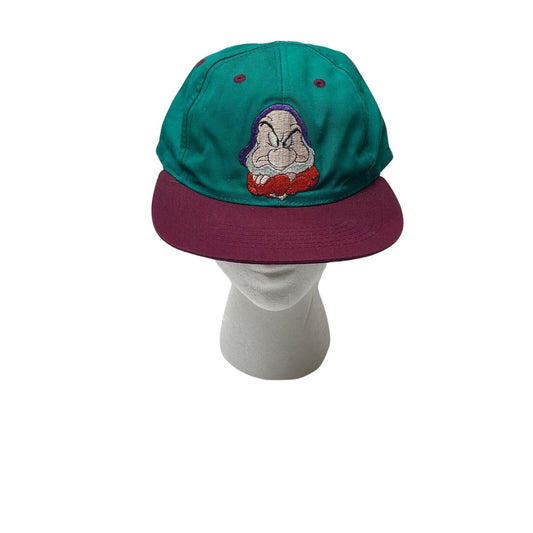 Disney Snow White Seven Dwarfs Grumpy Youth Embroidered Snapback Hat Cap Vintage