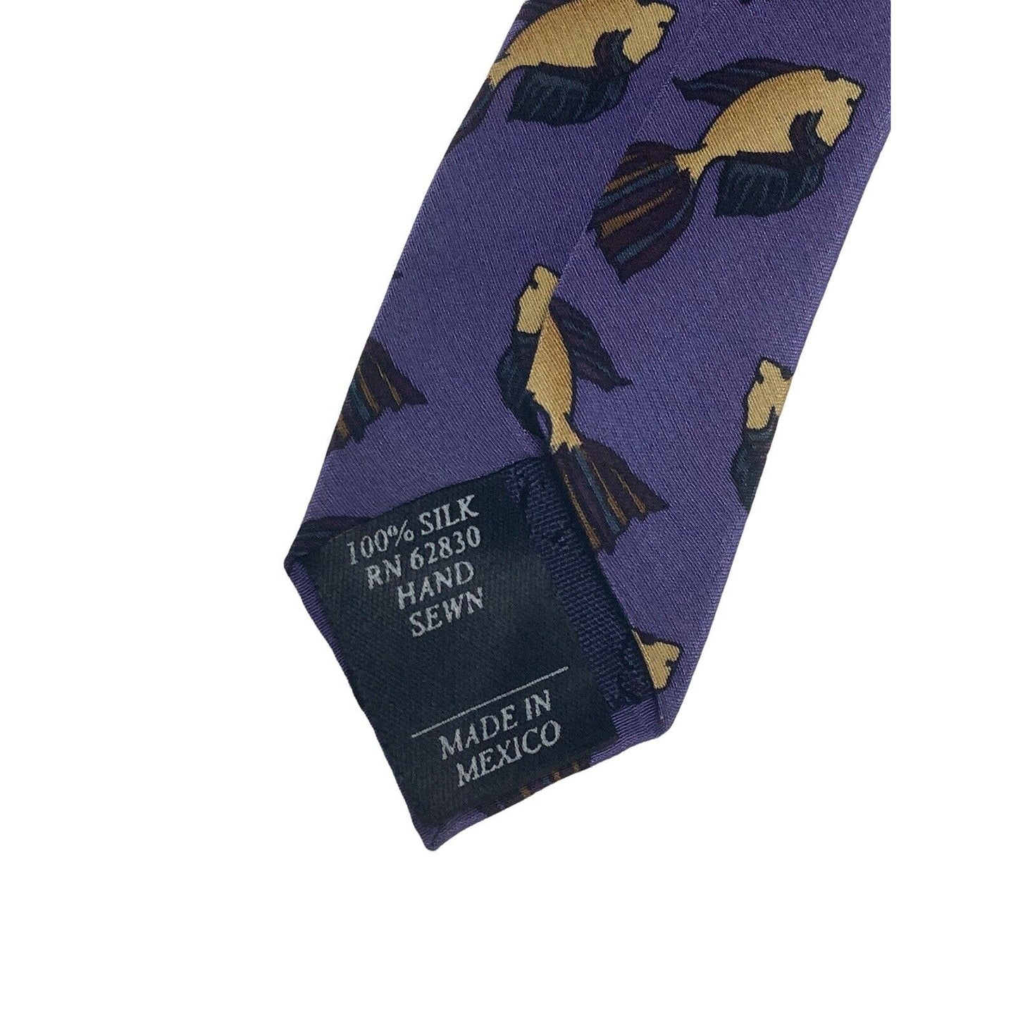 J Jerry Garcia Grateful Dead Fish Vintage Novelty Necktie 100% Silk Purple