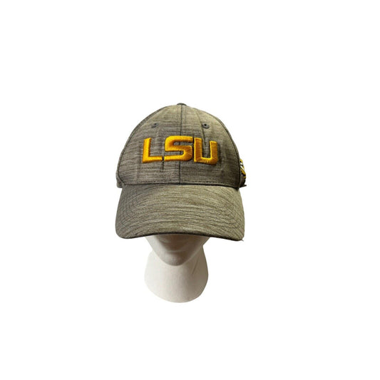 Captivating LSU Grey Striped Embroidered Adjustable Hat Cap
