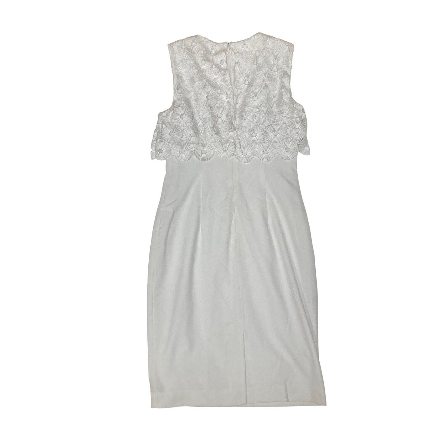 Calvin Klein White Circle Pattern Collar Sheath Dress Size 2