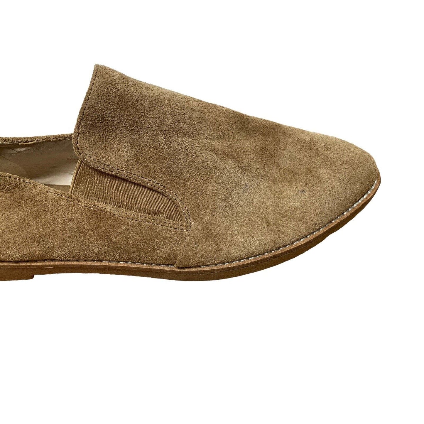 Nine West Quinko Suede Leather Slip On Loafer Women's US 9.5 M Tan Brown