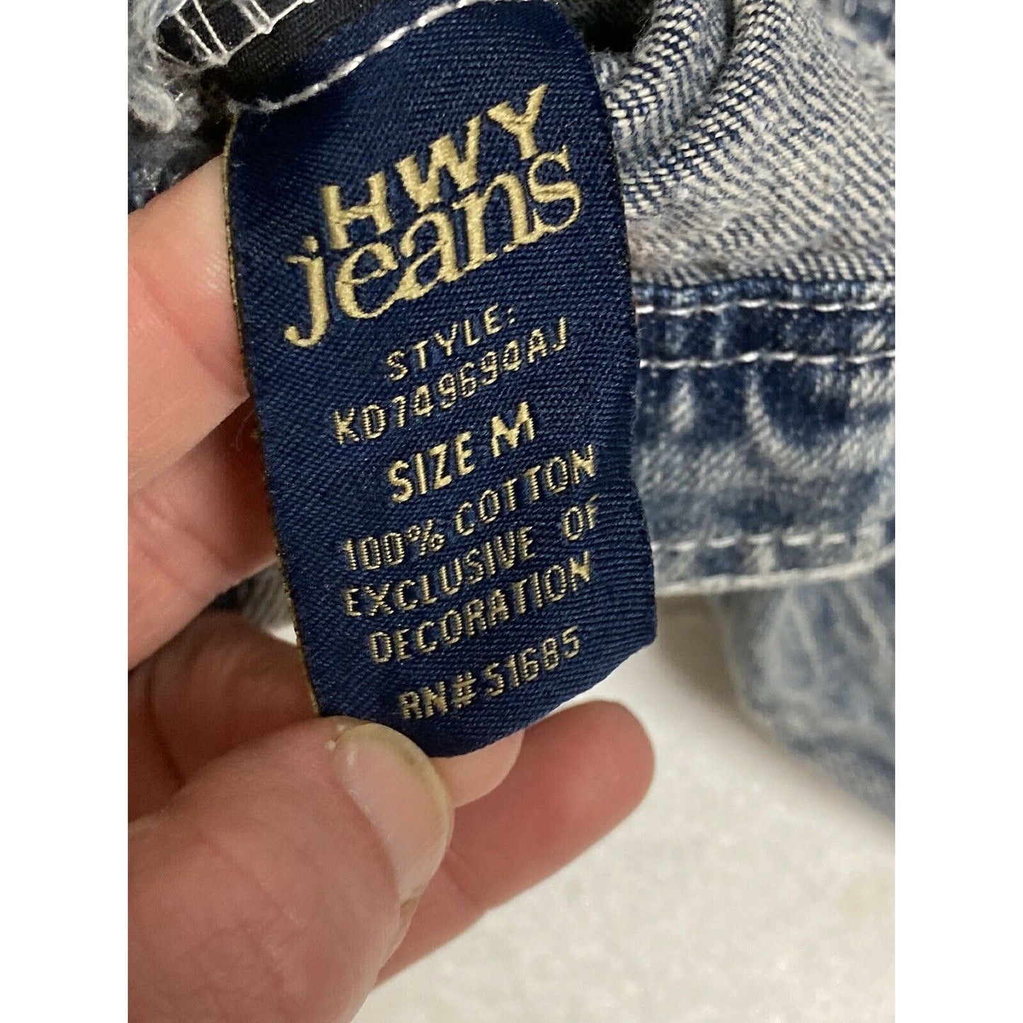 Highway Jeans Lightwash Studded Cropped Bomber Jean Jacket Size Medium