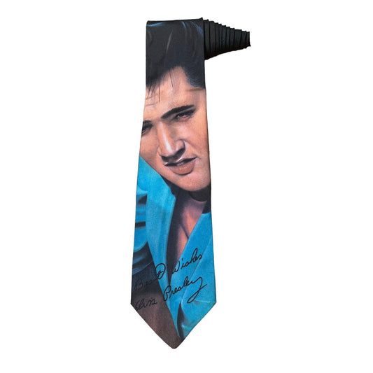 Ralph Marlin Best Wishes Elvis Presley Vintage Novelty Necktie Polyest Wishes Elvis Presley Vintage Novelty Necktie Polyester