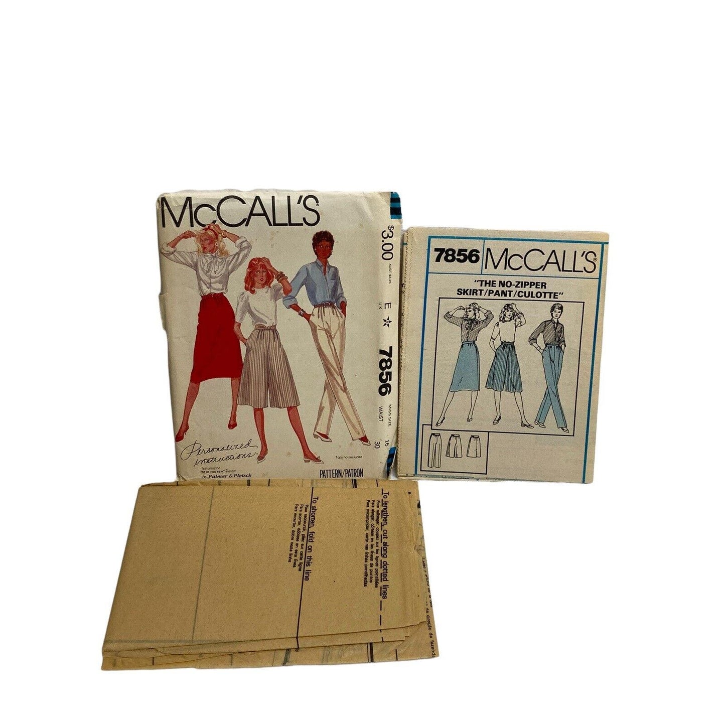 Mccalls 7856 Skirt Pants Culottes Vintage 1982 Sewing Pattern Size 16
