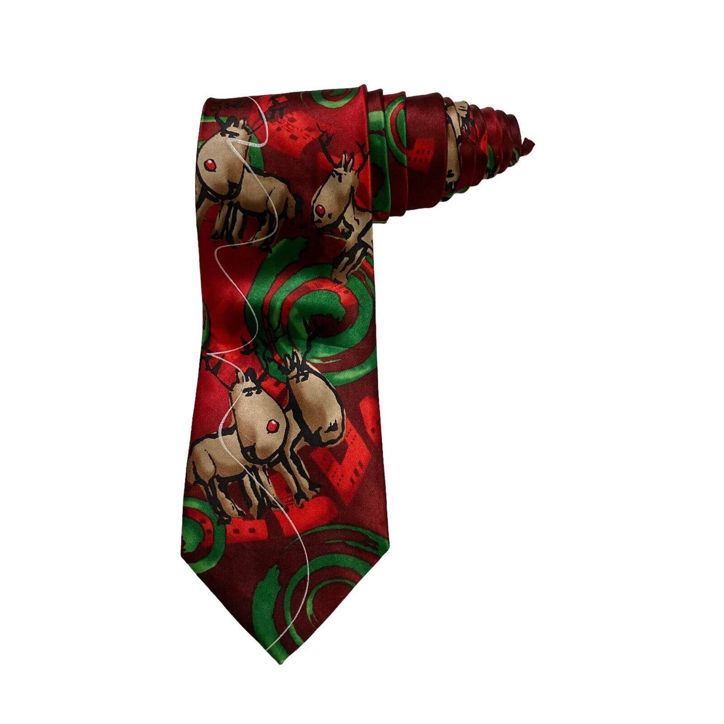 J Garcia Dracula Claus Collection Sixty Christmas Reindeer Novelty Necktie