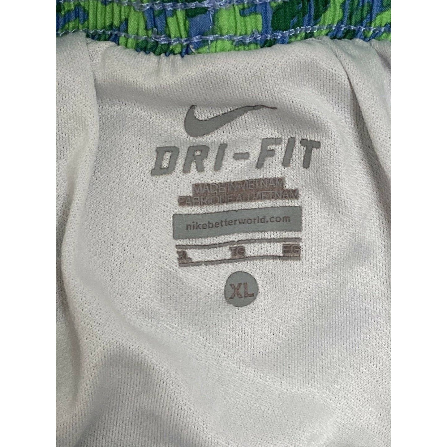 Nike Girls Dri Fit Tempo Running Shorts Size XL Green Blue
