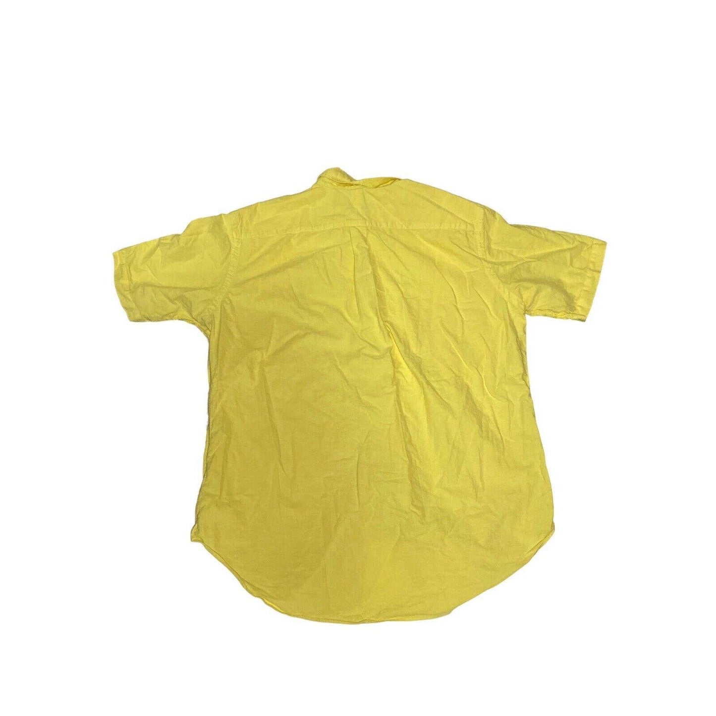 Ralph Lauren Classic Fit Short Sleeve Button Down Shirt Large Yellow 100% Cotton