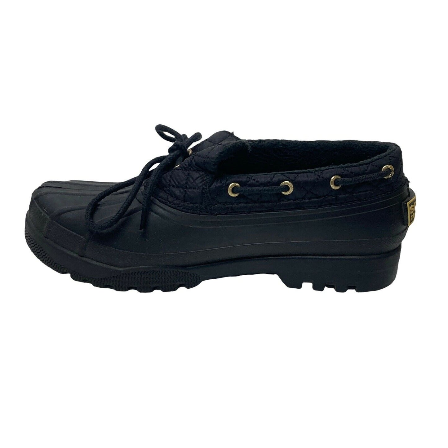 Sperry Top-sider Duckling STS95272 Black Lined Rubber Duck Shoe Women's Size 7