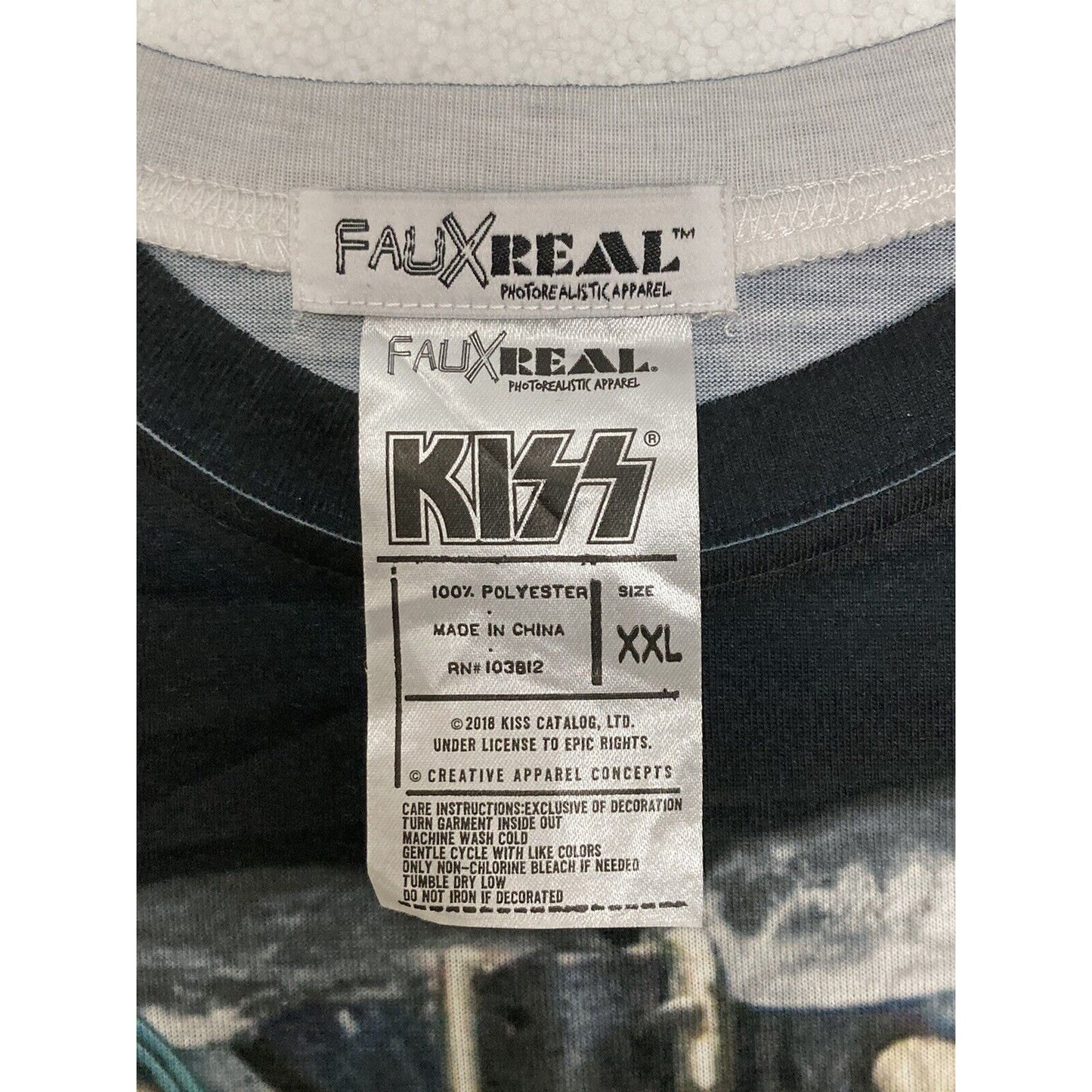 Faux Real Kiss Band Photo-Realistic Ugly Christmas Sweater Long Sleeve Shirt XXL