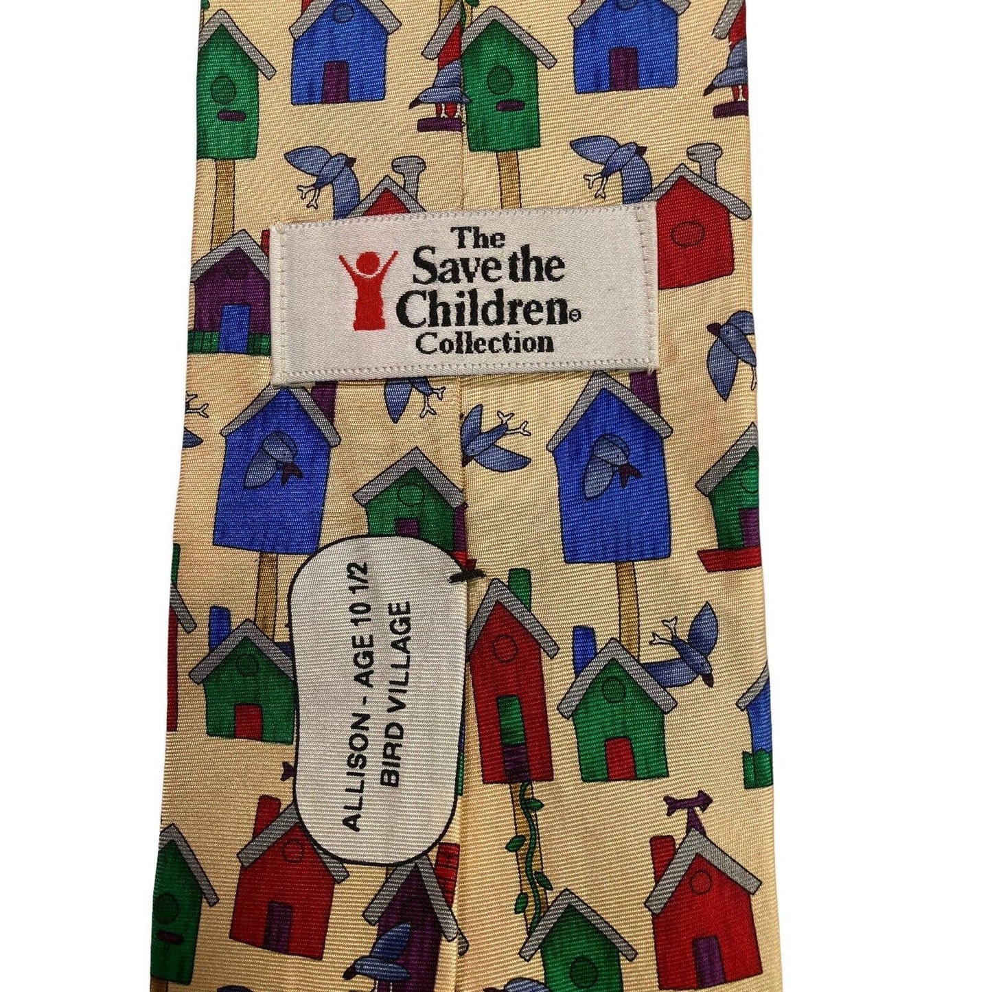 Save The Children Allison Age 10 1/2 Bird Village Bird House Novelty Necktie