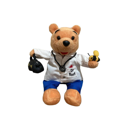 Walt Disney World Winnie The Pooh Dr Pooh Bean Bag Stuffed Plush Toy Doll Rare