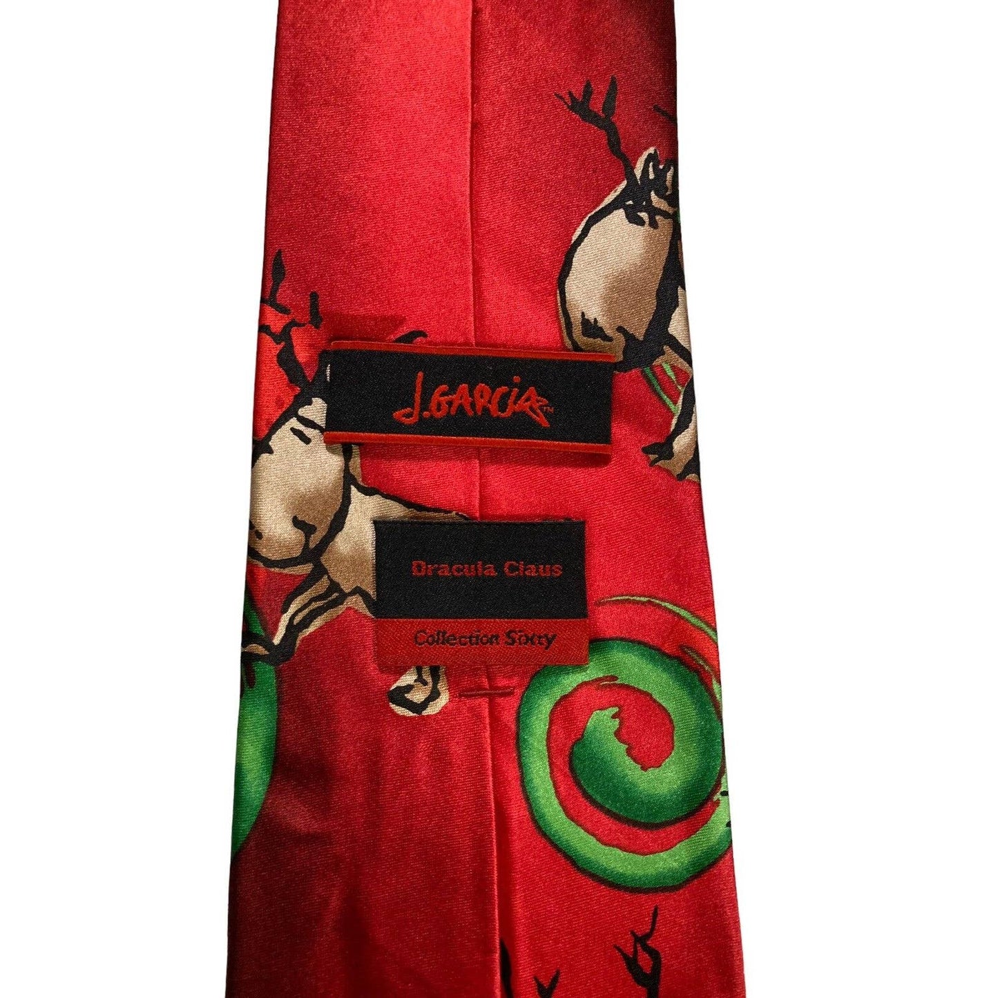 J Garcia Dracula Claus Collection Sixty Christmas Reindeer Novelty Necktie