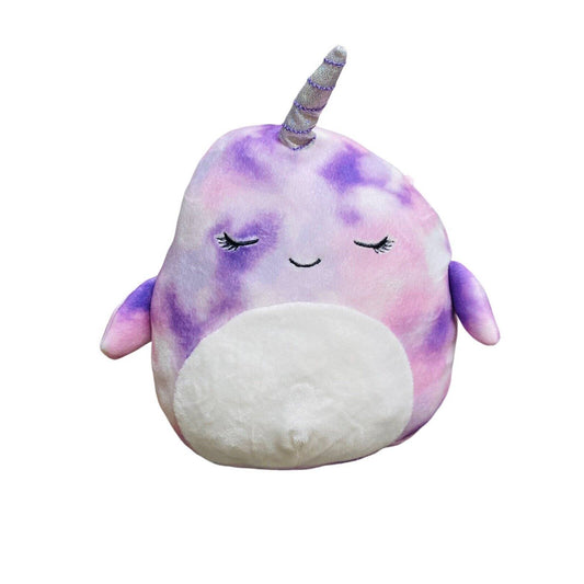 Squishmallow 8" Nabila the Purple Narwhal Plush Stuffed Animal Toy Kellytoy