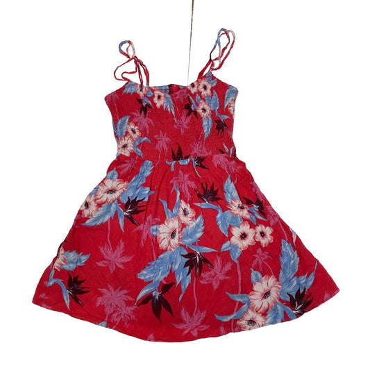 American Eagle Red Floral Sleeveless Summer Mini Dress Size XS