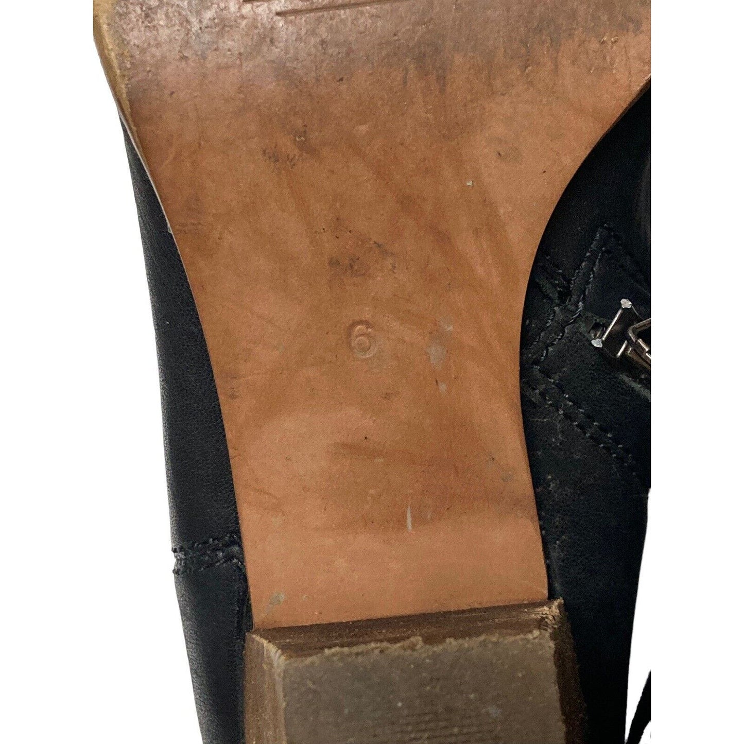 Madewell Women's The Billie Boot Size 6 Black Leather Block Heel Boho Western